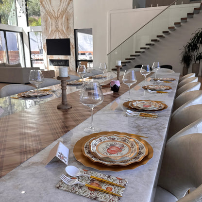 Thanksgiving Plates Heavy-Duty Disposable Paper Gold Accents
