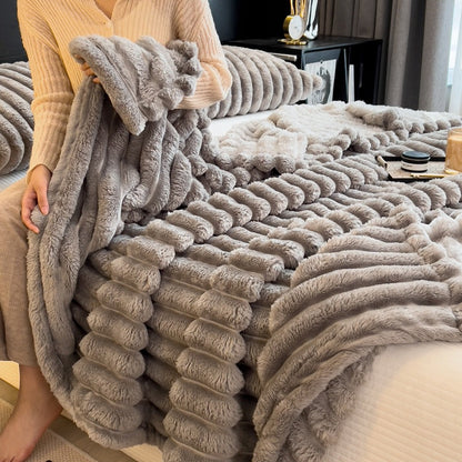 Throw Blanket Plush Textured Machine Washable