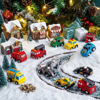 Toy Car Advent Calendar 24 Vehicles Pull-Back Action