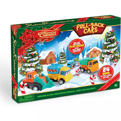 Toy Car Advent Calendar 24 Vehicles Pull-Back Action