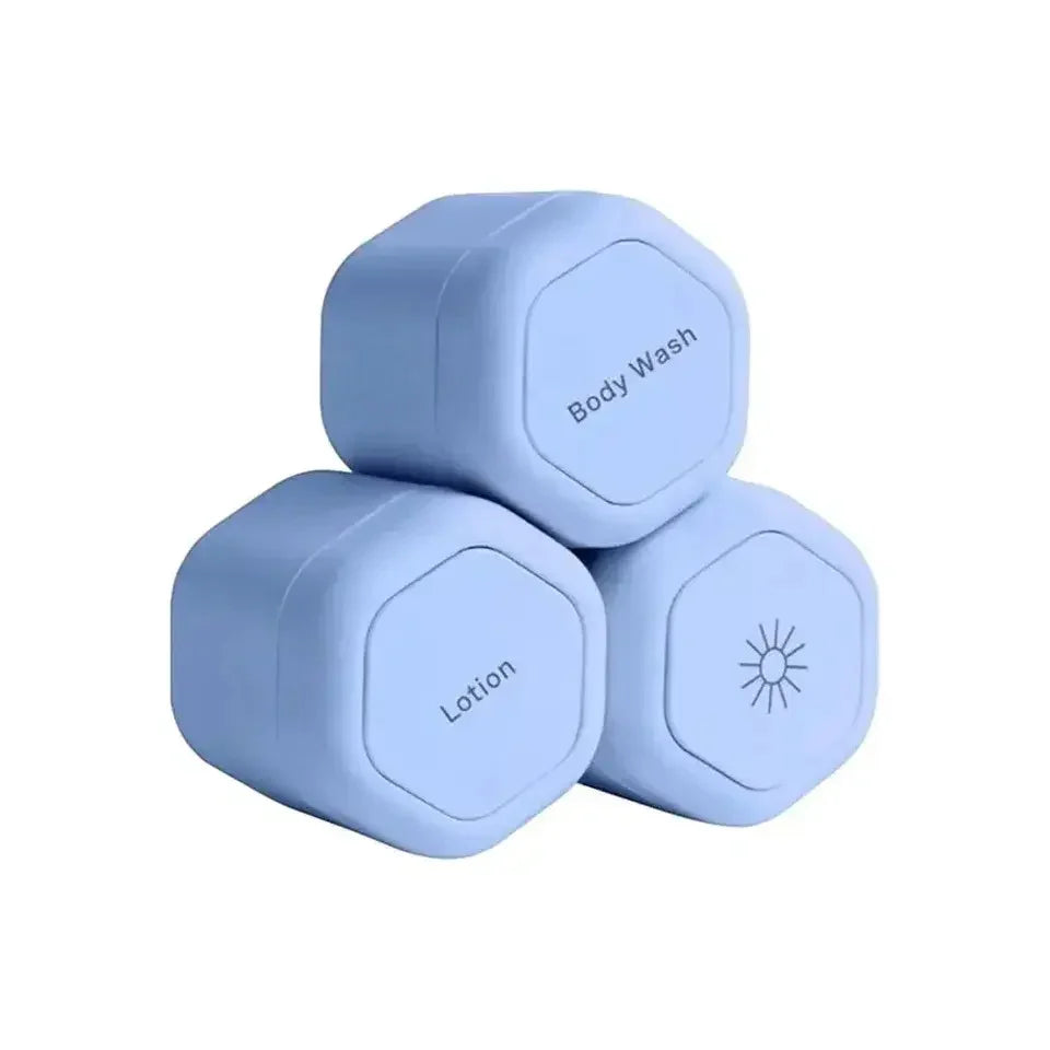 Travel Toiletry Containers Silicone Leak-Resistant Stackable Refillable