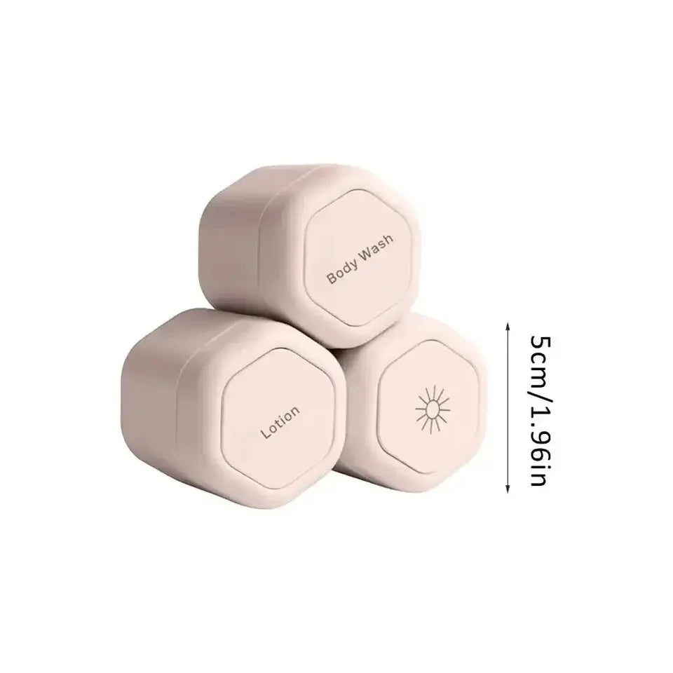 Travel Toiletry Containers Silicone Leak-Resistant Stackable Refillable