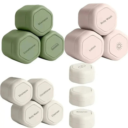 Travel Toiletry Containers Silicone Leak-Resistant Stackable Refillable
