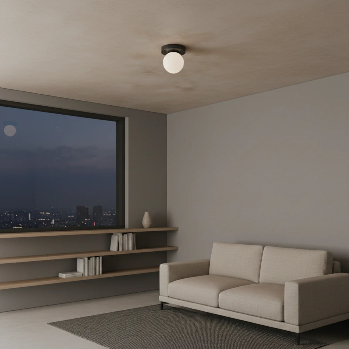 Wall & Ceiling Light Frosted Glass Warm White LED