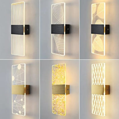 Wall Lamp Crystal-Texture Design Three-Color Dimming LED-Compatible