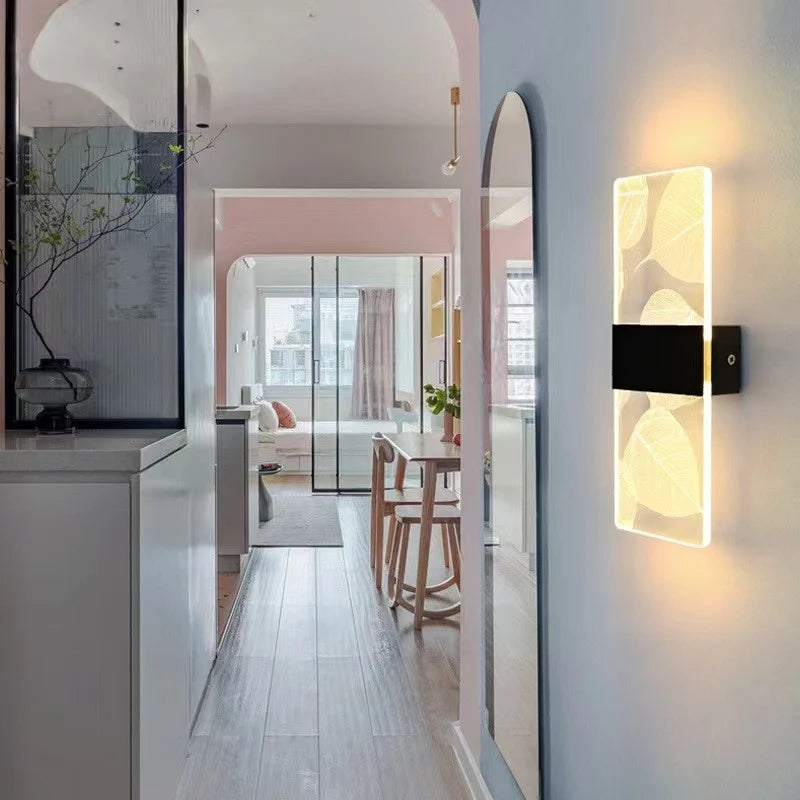 Wall Lamp Crystal-Texture Design Three-Color Dimming LED-Compatible
