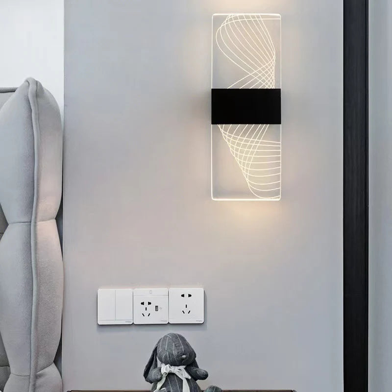 Wall Lamp Crystal-Texture Design Three-Color Dimming LED-Compatible