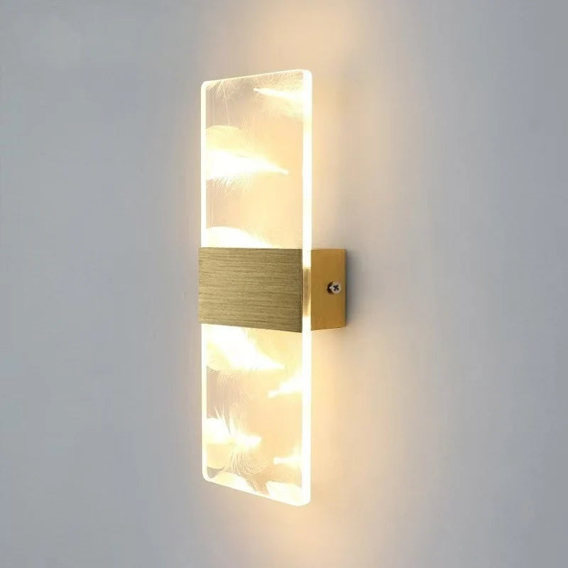 Wall Lamp Crystal-Texture Design Three-Color Dimming LED-Compatible