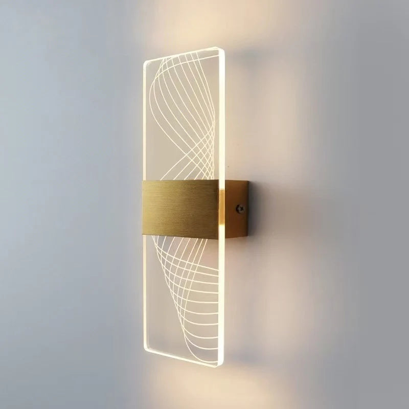 Wall Lamp Crystal-Texture Design Three-Color Dimming LED-Compatible