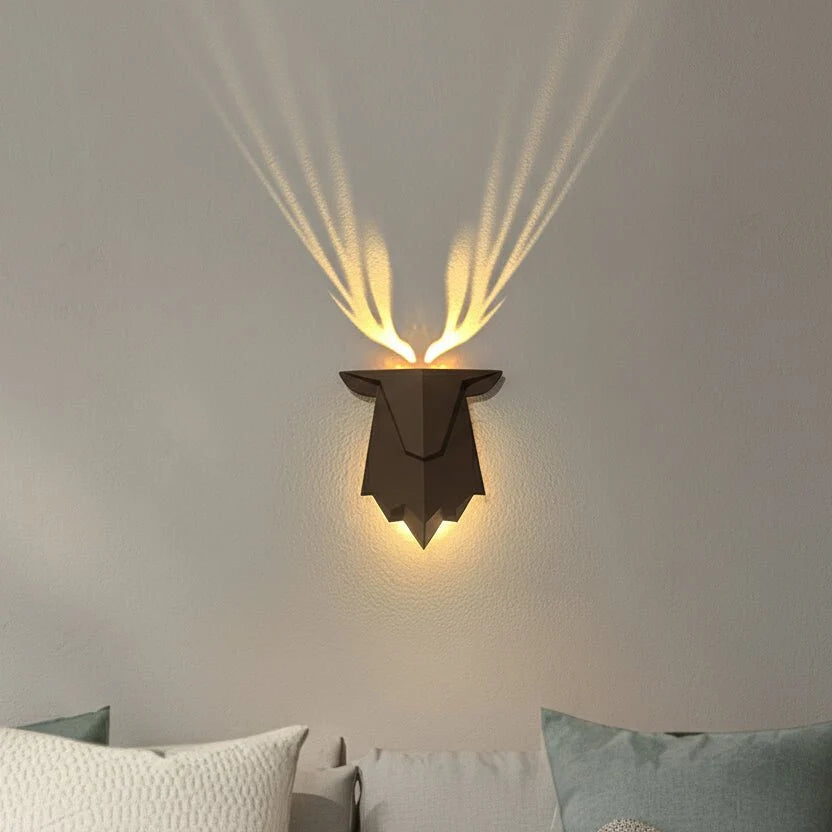 Wall Lamp Deer Design Three Brightness Levels Remote Control