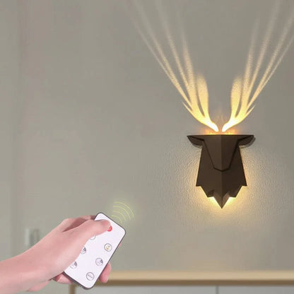 Wall Lamp Deer Design Three Brightness Levels Remote Control