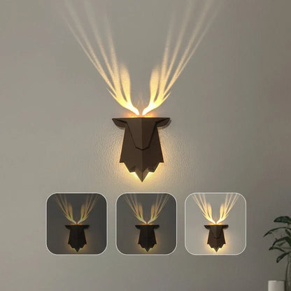 Wall Lamp Deer Design Three Brightness Levels Remote Control