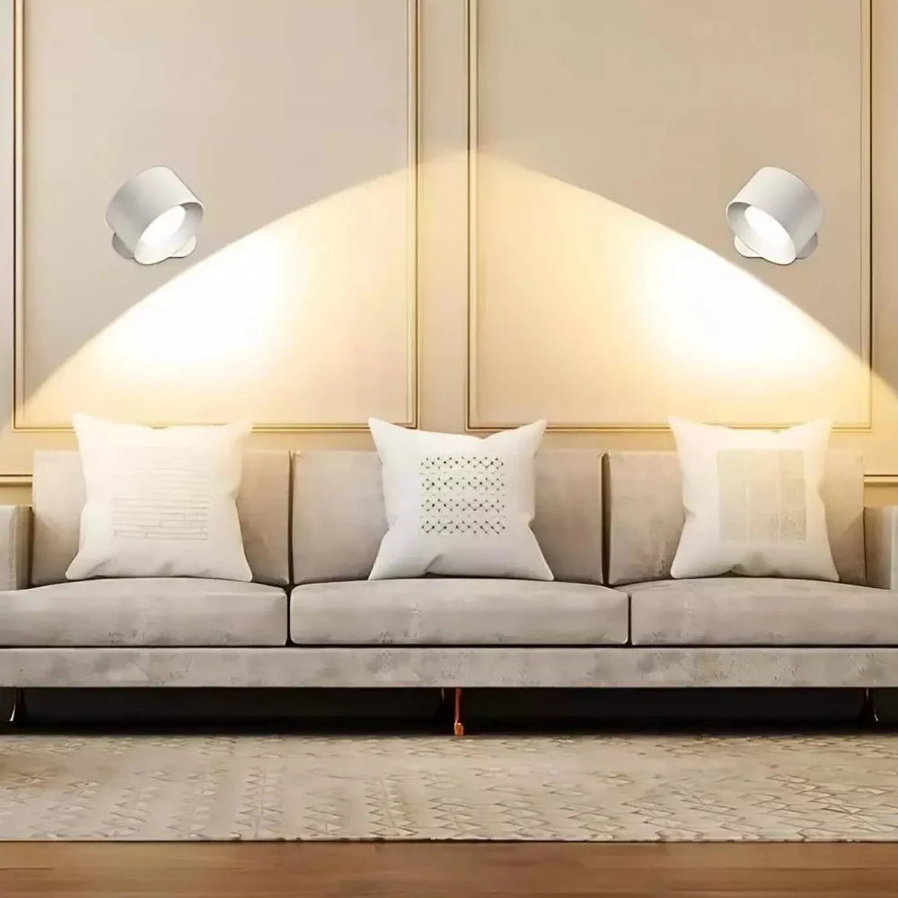 Wall Lamp Magnetic 360° Rotating Rechargeable Dimmable LED with Remote Control