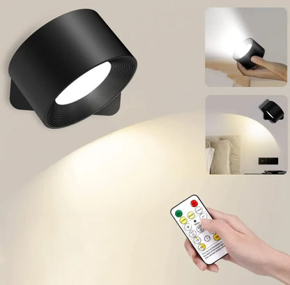 Wall Lamp Magnetic 360° Rotating Rechargeable Dimmable LED with Remote Control
