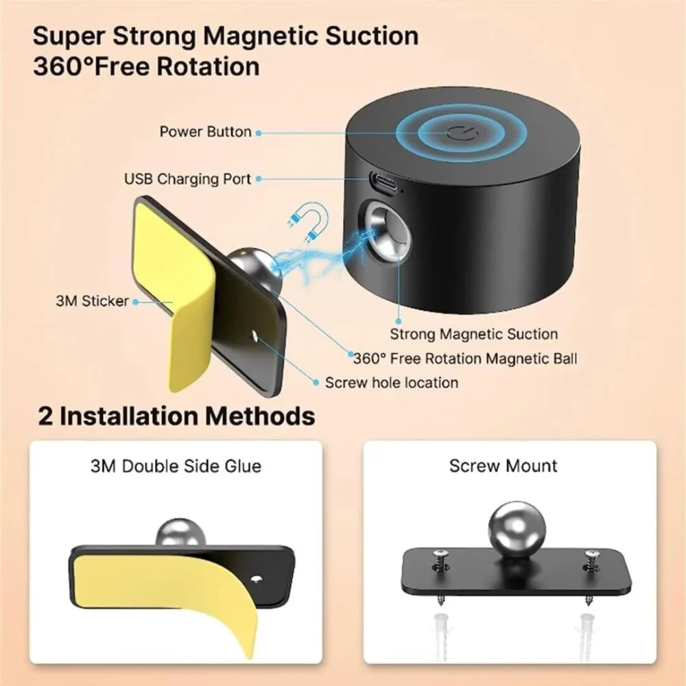 Wall Lamp Magnetic 360° Rotating Rechargeable Dimmable LED with Remote Control