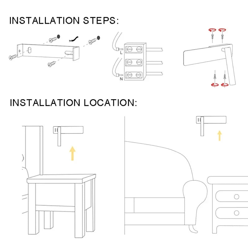 Wall Light LED Dimmable Adjustable Swivel Head