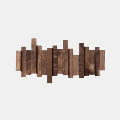 Wall-Mounted Coat Rack Wooden Self-Folding Hooks Space-Saving