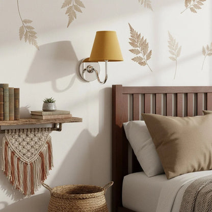 Wall Sconce Fabric Shade Dimmable Soft Diffused Light