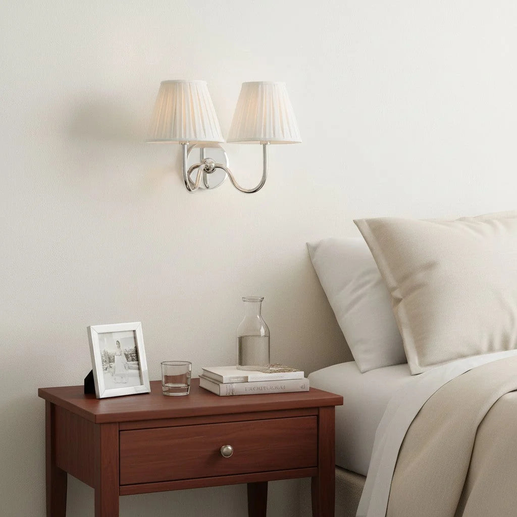 Wall Sconce Fabric Shade Dimmable Soft Diffused Light