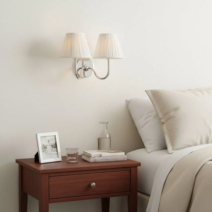 Wall Sconce Fabric Shade Dimmable Soft Diffused Light