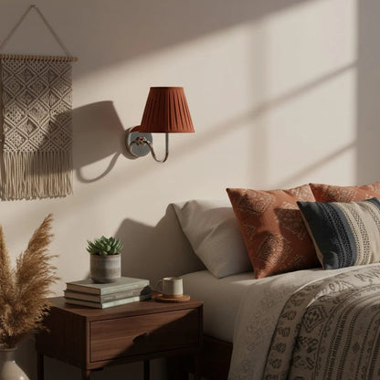 Wall Sconce Fabric Shade Dimmable Soft Diffused Light