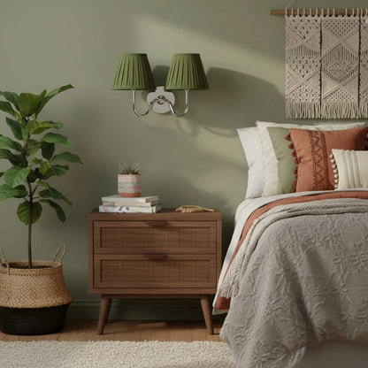 Wall Sconce Fabric Shade Dimmable Soft Diffused Light