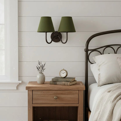Wall Sconce Fabric Shade Dimmable Soft Diffused Light