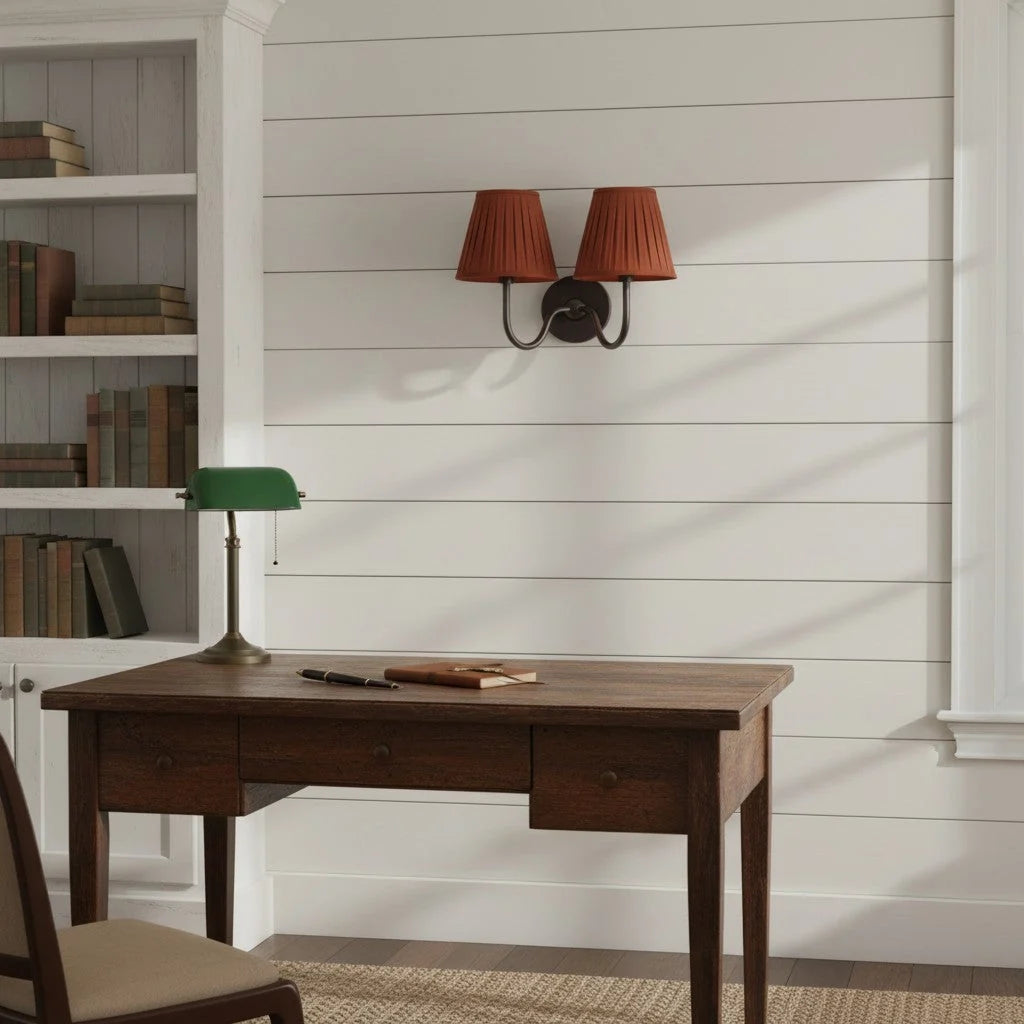 Wall Sconce Fabric Shade Dimmable Soft Diffused Light