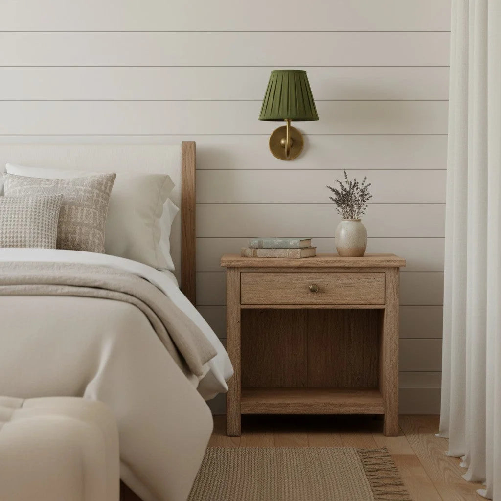 Wall Sconce Fabric Shade Dimmable Soft Diffused Light