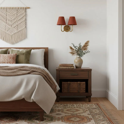 Wall Sconce Fabric Shade Dimmable Soft Diffused Light