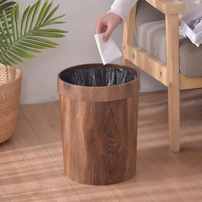 Waste Bin Wood-Look Compact 2.1 Gallon