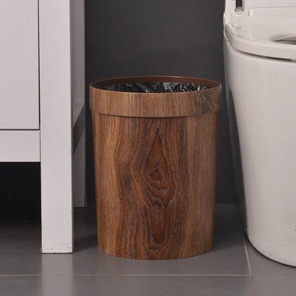 Waste Bin Wood-Look Compact 2.1 Gallon