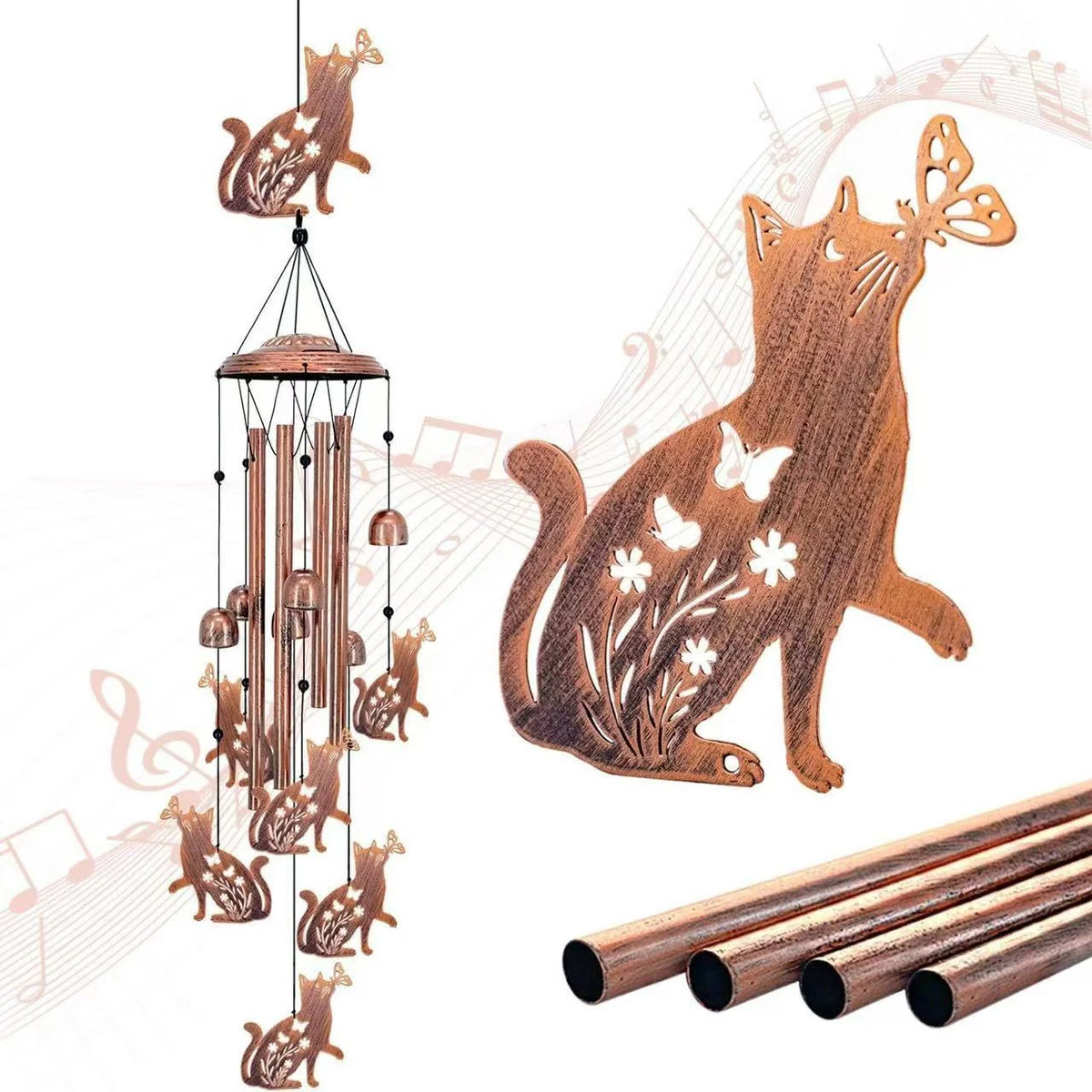 Wind Chime Dachshund Design Weather-Resistant