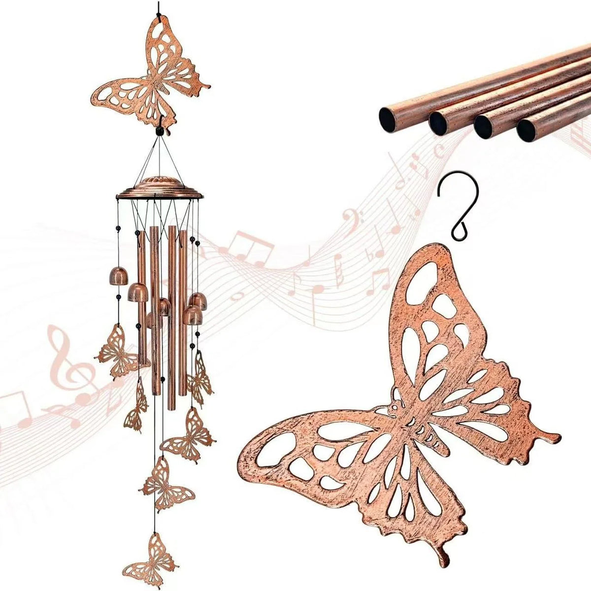 Wind Chime Dachshund Design Weather-Resistant
