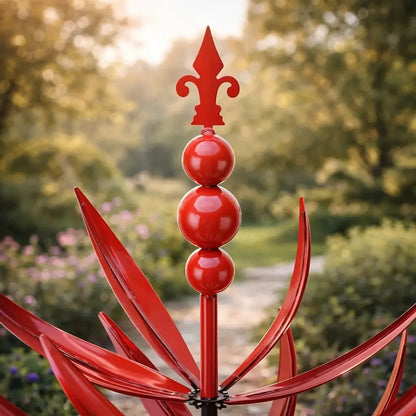 Wind Spinner Metal Lotus Design 35.4 Inch tall
