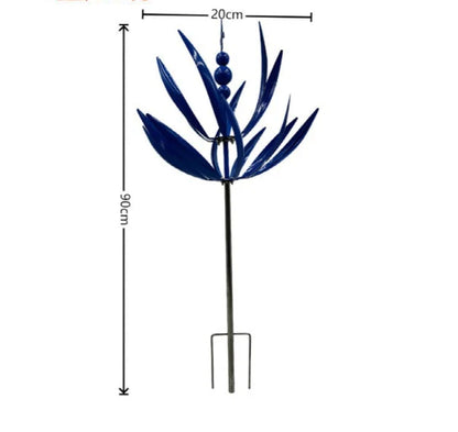 Wind Spinner Metal Lotus Design 35.4 Inch tall