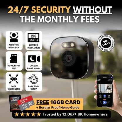Window-Mounted Security Camera 2K Night Vision Human Detection