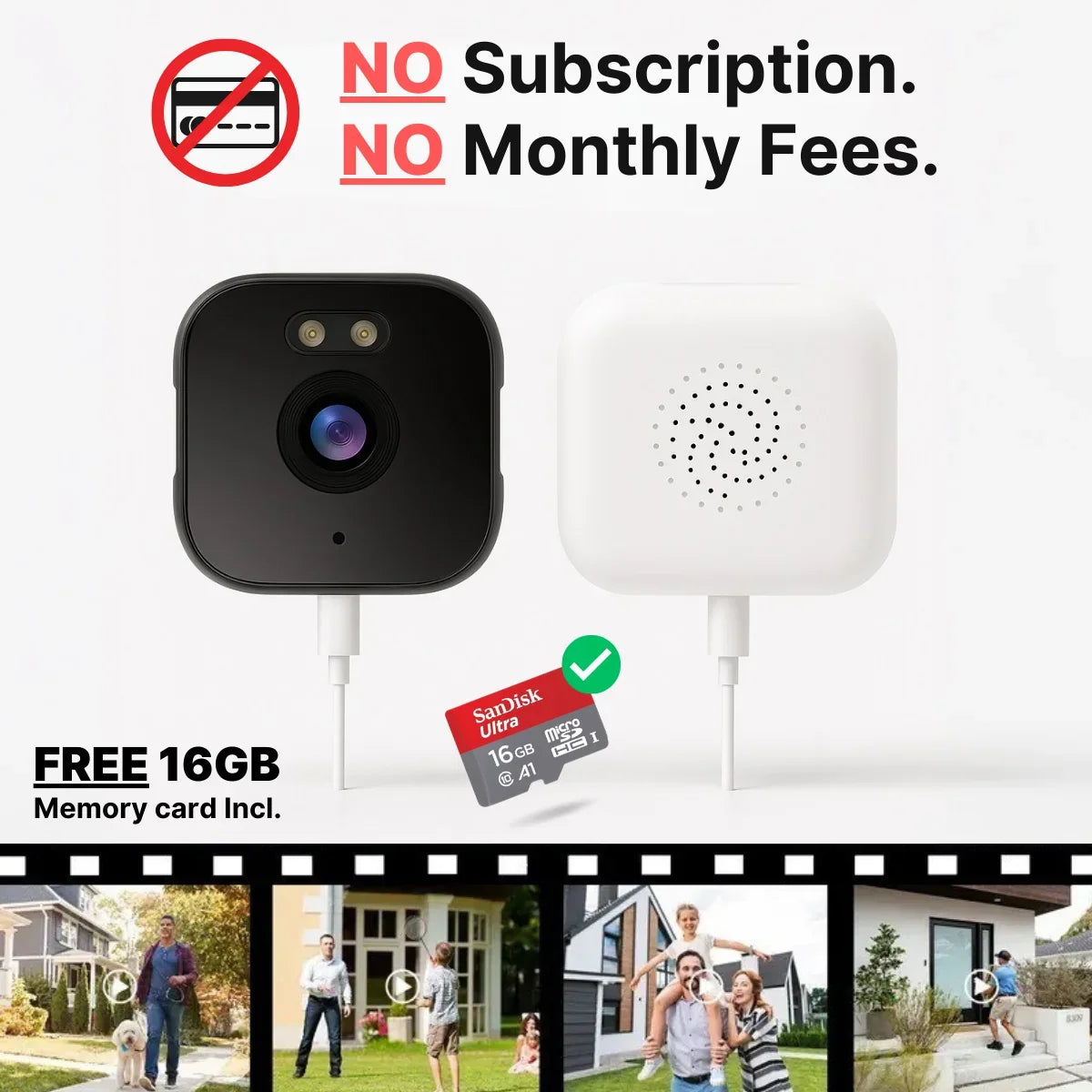 Window-Mounted Security Camera 2K Night Vision Human Detection