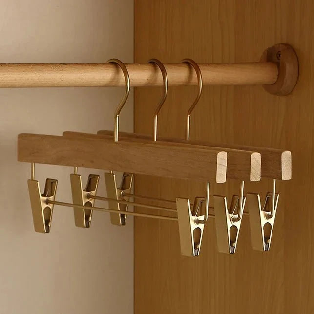 Wooden Clothes Hangers Wide Shape Set of 3